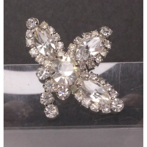 Vintage Signed Lady Ellen Crystal Rhinestone Hair Jewelry Barrette Clip - Picture 9 of 9